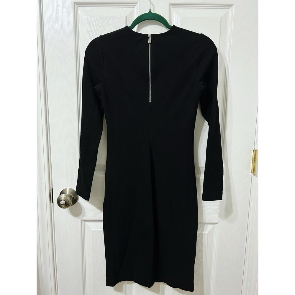 Vince Structured Solid Zip Back Midi Dress in Bla… - image 6